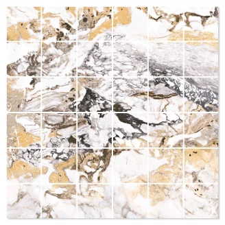 Marmor Mosaik Klinker Luxurious Vit Polerad 30x30 (5x5) cm